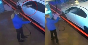 음료 뿌린 차주에 물벼락으로 되갚아준 세차장 직원