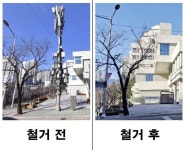도봉구 창동 아우르네 앞 이동통신중계기· 통신주 철거