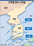 지역별 장마 시작일