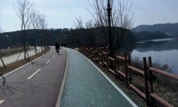 떼지어 날아가는 오리떼 보며 ‘여유 만끽’…남한강 자전거길