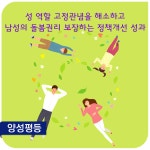 ？성 역할 고정관념을 해소하고 남성의 돌봄권리 보장하는 정책개선 성과 - 「2016년 성별영향분석평가 종합분석 결과」 발표 -