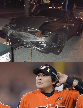 김태균 교통사고, 포르쉐911 파손-상대차 뒤집혀…인명피해는 없어