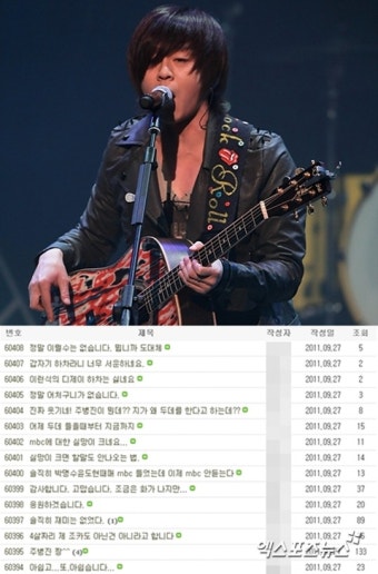 윤도현 '두시의 데이트' 하차, 네티즌 