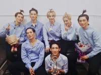 볼빨간사과머리…갓세븐 뮤직뱅크 1위 공약 지켰다 