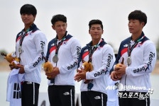[AG] 한국 남자 카약, 4인승 500m 은메달 수확