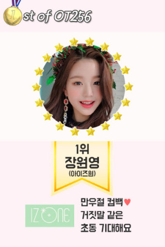 아이즈원 장원영, 이상형 월드컵 '두근:대결구도' 여성부 첫 우승