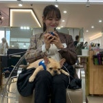 댕댕이 바보…세정, 미용실서 반려견과 오붓한 인증샷 [★해시태그]