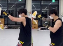 방탄소년단 정국, 운동하는 섹시한 남자…한쪽 팔 감은 타투도 눈길