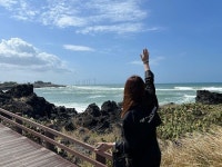 진태현♥박시은, 제주 떠나며…태은이 고이접어 심장에 넣었다