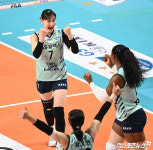 안혜진 '블로킹 득점에 환호'[포토]