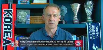 충격의 클린스만! ESPN '재택 출연'…토트넘 경기 관전평+케인 데뷔전·메시 활약 분석
