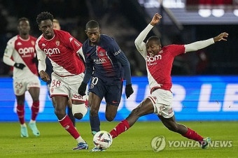 '이강인 벤치' PSG, 모나코전 2-1 리드…음바페 프로통산 301호골 달성 (전반 종료)