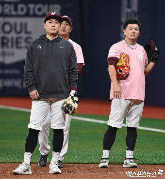 키움에서 만난 이원석과 최주환[포토]