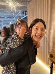 한지혜, 딸과 美 결혼식 참석…러블리 미니 원피스 자태
