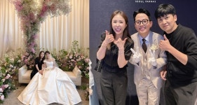 신지, 김지민김준호 결혼식에 홀로 참석…문원은 어디에 [엑's 이슈]