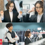 어비스 박보영, 뽀블리는 변신 중…뿔테 안경+칼정장 착장