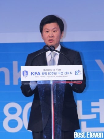 [b11포토] 정몽규회장, 한국축구의 비전선포~!