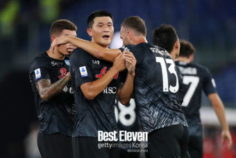 '김민재 헤더 골' 나폴리, 라치오 원정에서 짜릿한 2-1 역전승