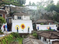 금호산업 파블로, 은평구 산새마을서 벽화 봉사활동