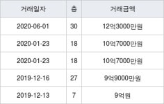 서울특별시 천호동 강동역신동아파밀리에 101㎡ 12억3000만원에 거래