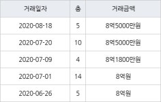 성남 야탑동 야탑장미마을현대 75㎡ 8억5000만원에 거래