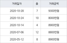 부산 덕천동 덕천주공1단지아파트 41㎡ 9300만원... 역대 최고가
