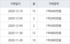 대구 도원동 대곡7단지산새마을 58㎡ 1억6400만원... 역대 최고가