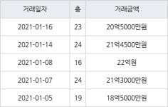 서울 신천동 잠실파크리오 84㎡ 21억4500만원에 거래