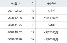 용인 보라동 민속마을쌍용 164㎡ 6억원에 거래