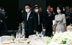 尹대통령, 외빈 만찬으로 첫날 일정 마무리...건배사는 “자유·평화·번영을 위하여”