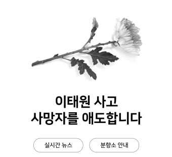 네이버·카카오, ‘이태원 참사’ 온라인 추모공간 마련