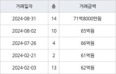 서울 압구정동 압구정현대아파트 160㎡ 71억8000만원에 거래