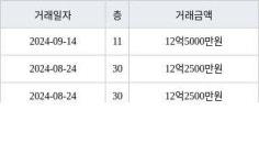 용인 풍덕천동 e편한세상 수지아파트 84㎡ 12억5000만원에 거래