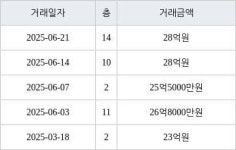 서울 옥수동 한남하이츠 101㎡ 28억원에 거래