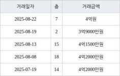 수원 영통동 영통센트럴파크뷰 59㎡ 4억원에 거래