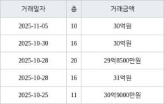 서울 신천동 잠실파크리오 84㎡ 30억원에 거래