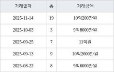 용인 성복동 성동마을 엘지빌리지3차 164㎡ 10억200만원에 거래