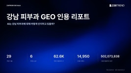 238TREND, ‘강남 피부과 GEO 인용 리포트’ 발간… 생성형 AI 인용 현황 분석