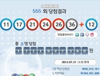로또 당첨번호 11,17,21,24,26,36 보너스번호 12