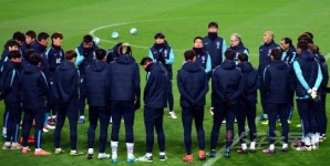 [포토] 강추위에도 뜨거운 대표팀 훈련 열기