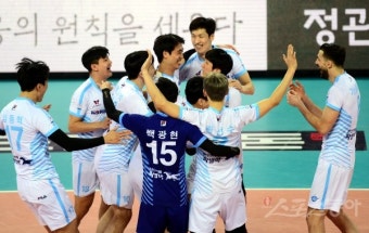 [포토] 대한항공, 한국전력에 풀세트 끝에 승리!