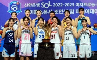 미녀 여자프로농구 ‘팬들에게 하트~’ [포토]