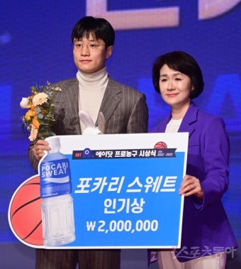 인기상 수상한 허웅 [포토]