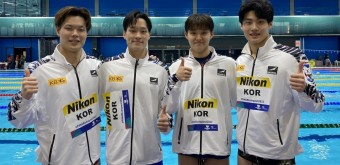 수영전문매체 “한국 남자 계영 800m 파리서 銅”