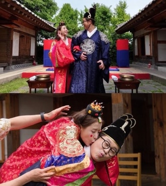 지상렬신지, 전통 혼례식→볼 뽀뽀까지…핑크빛 러브라인(살림남)