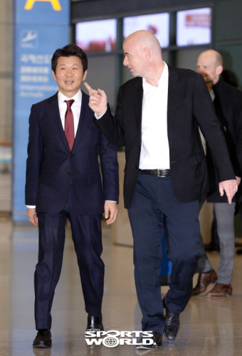 [SW포토]지아니 인판티노 FIFA 회장과 대한축구협회 정몽규 회장