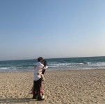 함소원, 바닷가서 ♥진화와 달달한 스킨쉽 “창피해서 혼났네요” [스타★샷]