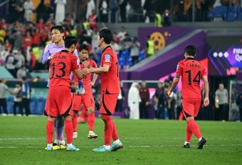 [SW포토]잘 싸웠다 한국축구대표팀!