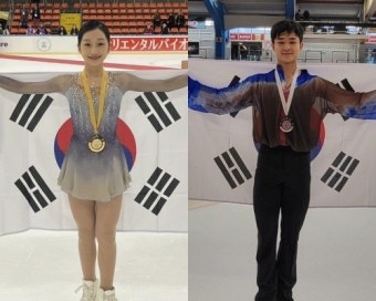 ‘피겨 유망주’ 女신지아-男김현겸, 나란히 금·은메달 신고… 韓 전원 입상 쾌거