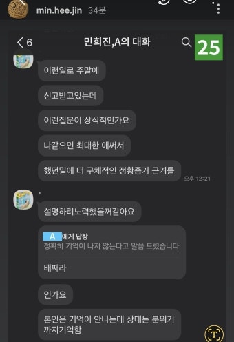 [단독] 민희진 대표, 인스타 스토리에 성희롱 은폐 의혹 전말 공개...